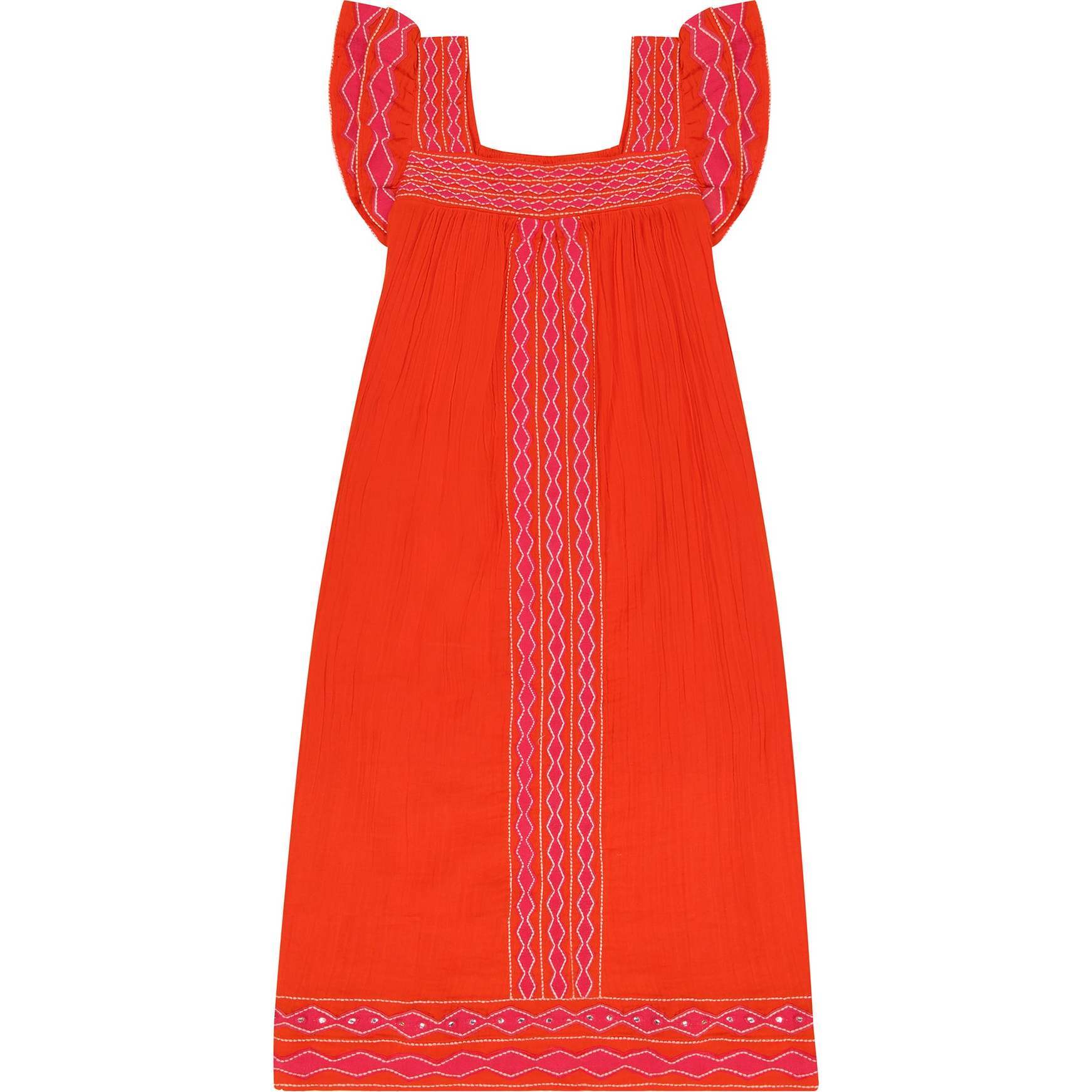 Women's Maxi Sandrine Embroidered Dress, Poppy - Dresses - 1
