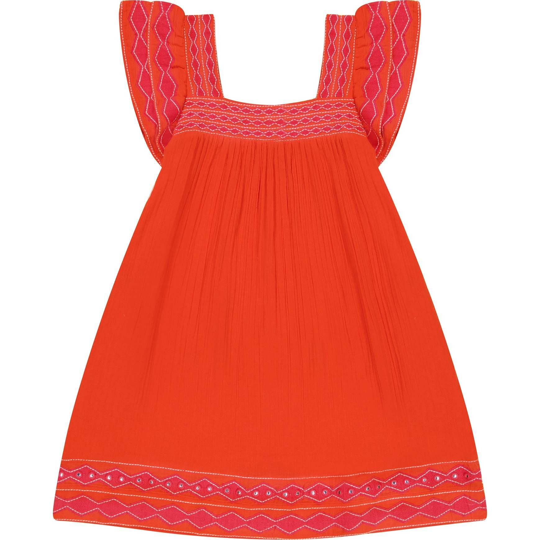 Women's Mini Sandrine Embroidered Dress, Poppy - Dresses - 1