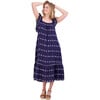 Women's Eva Ruffle Embroidered Sundress, Navy - Dresses - 2