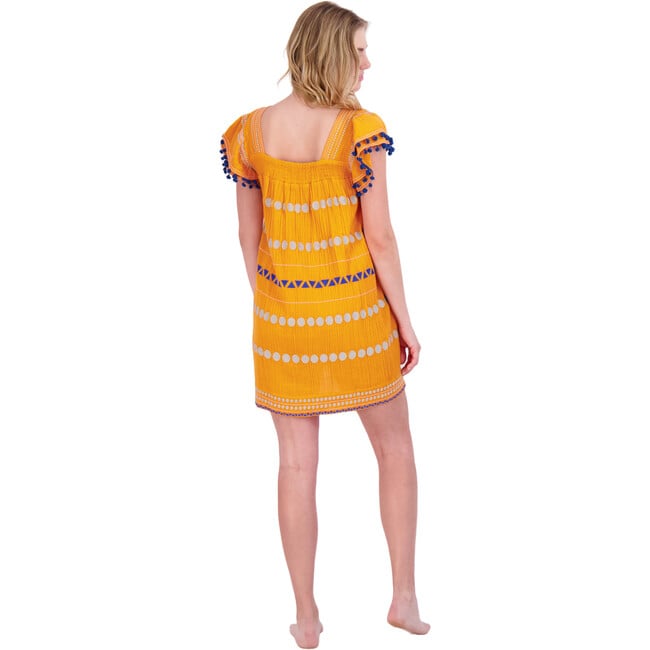 Women's Mini Sandrine Embroidered Dress, Marigold - Dresses - 3