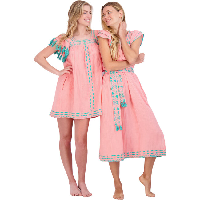 Women's Maxi Sandrine Embroidered Dress, Pink Sorbet - Dresses - 3