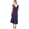 Women's Eva Ruffle Embroidered Sundress, Navy - Dresses - 3