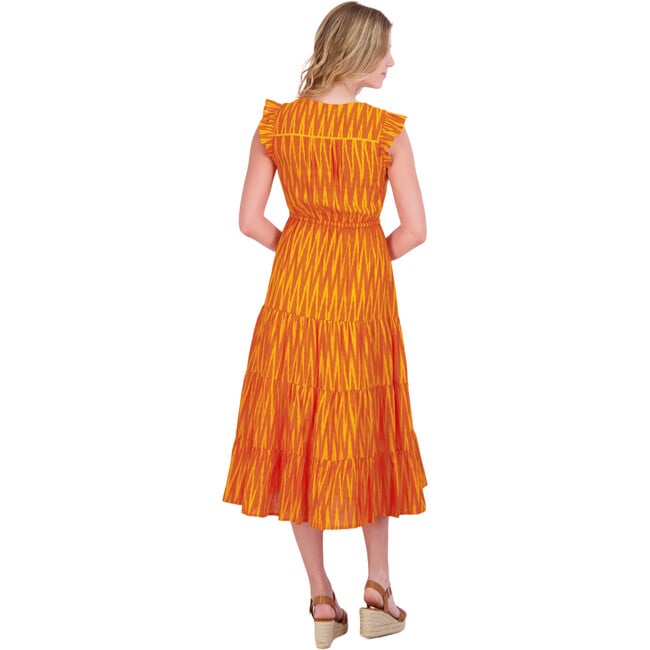 Women's Giselle Ruffle V-Neck Maxi Dress, Sunset - Dresses - 4