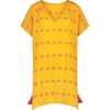 Women's Capucine Mini Caftan Embroidered Dress, Marigold - Cover-Ups - 1 - thumbnail