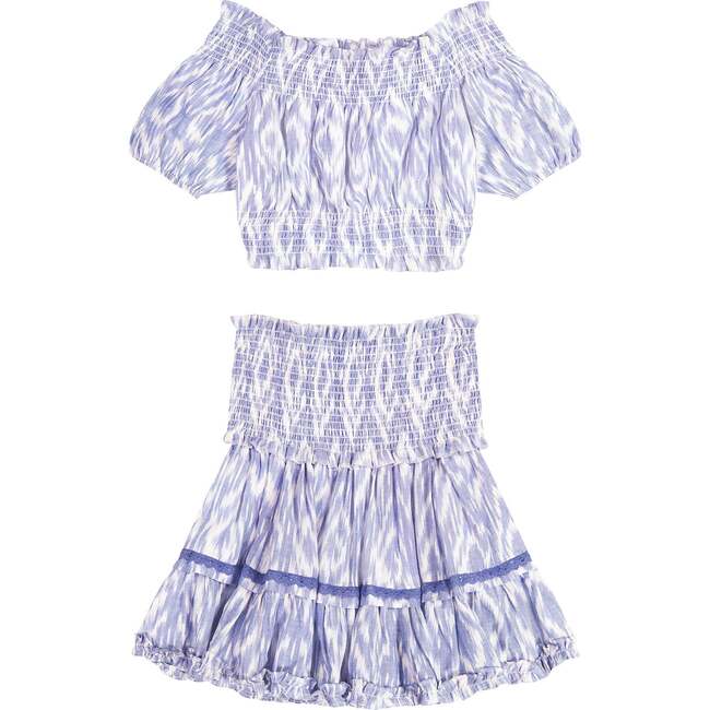 Women's Amelie Crop Top & Skirt Set, Blue
