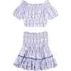 Women's Amelie Crop Top & Skirt Set, Blue - Two Pieces - 1 - thumbnail