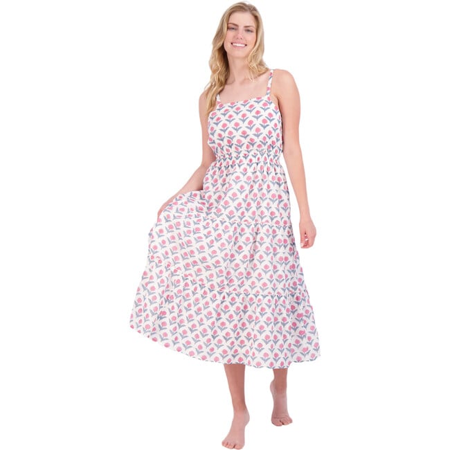 Women's Emilie Maxi Strappy Sundress Flower, Pink - Dresses - 2