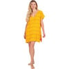 Women's Capucine Mini Caftan Embroidered Dress, Marigold - Cover-Ups - 2