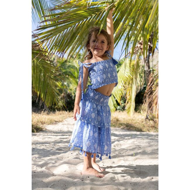 Noelle Smocked Top & Maxi Skirt Set, Blue - Two Pieces - 2