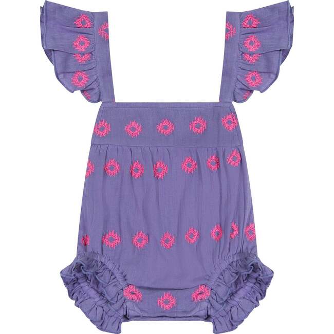 Baby Chloe Embroidered Romper, Periwinkle