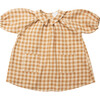 Mother May I Check Raglan Sleeve Dress, Caramel & Oat - Dresses - 1 - thumbnail