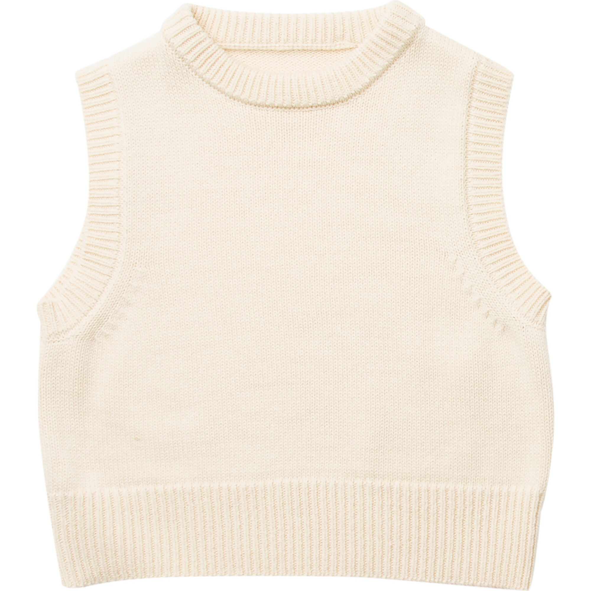 Leap Frog Knit Gilet Boxy Vest, Milk - Vests - 1