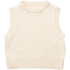 Leap Frog Knit Gilet Boxy Vest, Milk - Vests - 1 - thumbnail