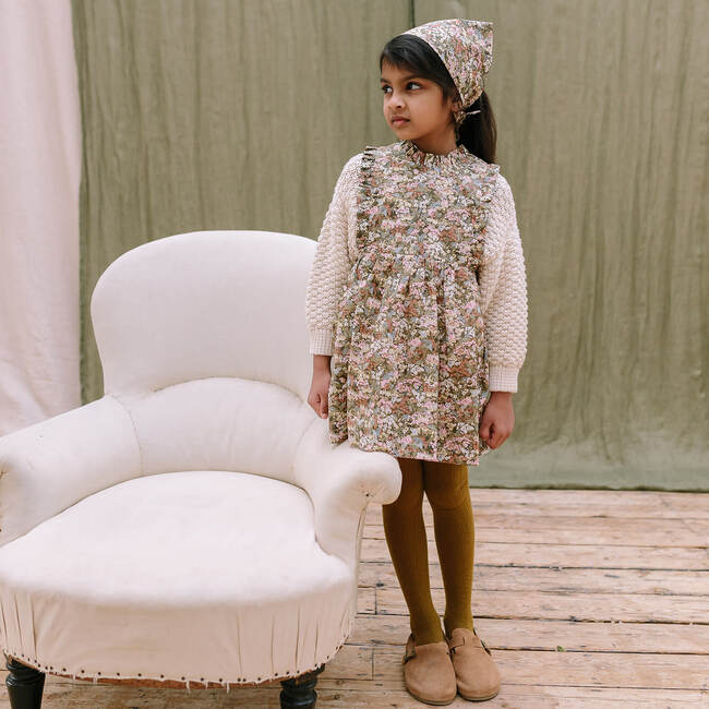 Marlow Evelyn Liberty Print Pinafore, Beige - Dresses - 2