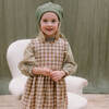 Marlow Check Pinafore, Caramel & Oat - Dresses - 8
