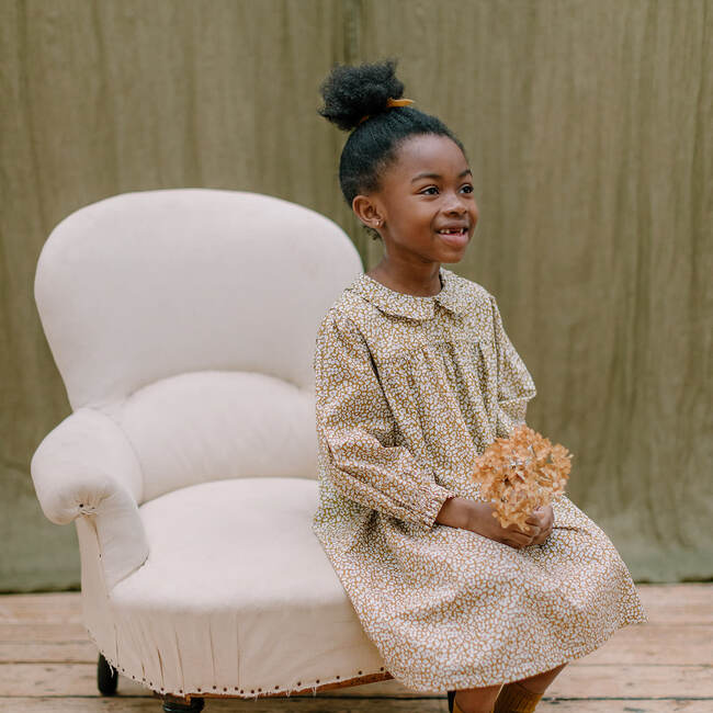 Marbles Feather Meadow Liberty Print Dress & Skipping Bloomer Set, Yellow - Dresses - 2