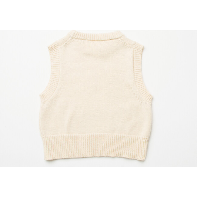 Leap Frog Knit Gilet Boxy Vest, Milk - Vests - 2