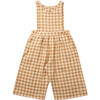 Jumping Jack Check Jumpsuit, Caramel & Oat - Rompers - 1 - thumbnail