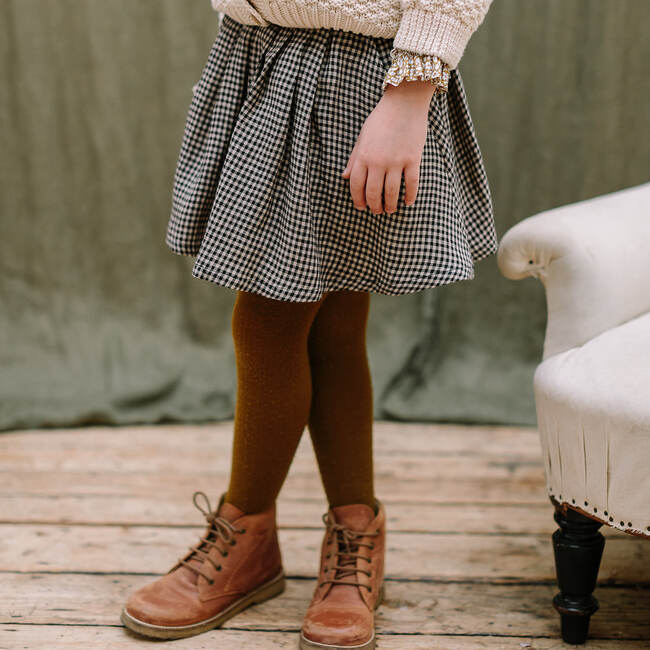 Knock Down Mini Check Ginger Skirt, Black & White - Skirts - 5