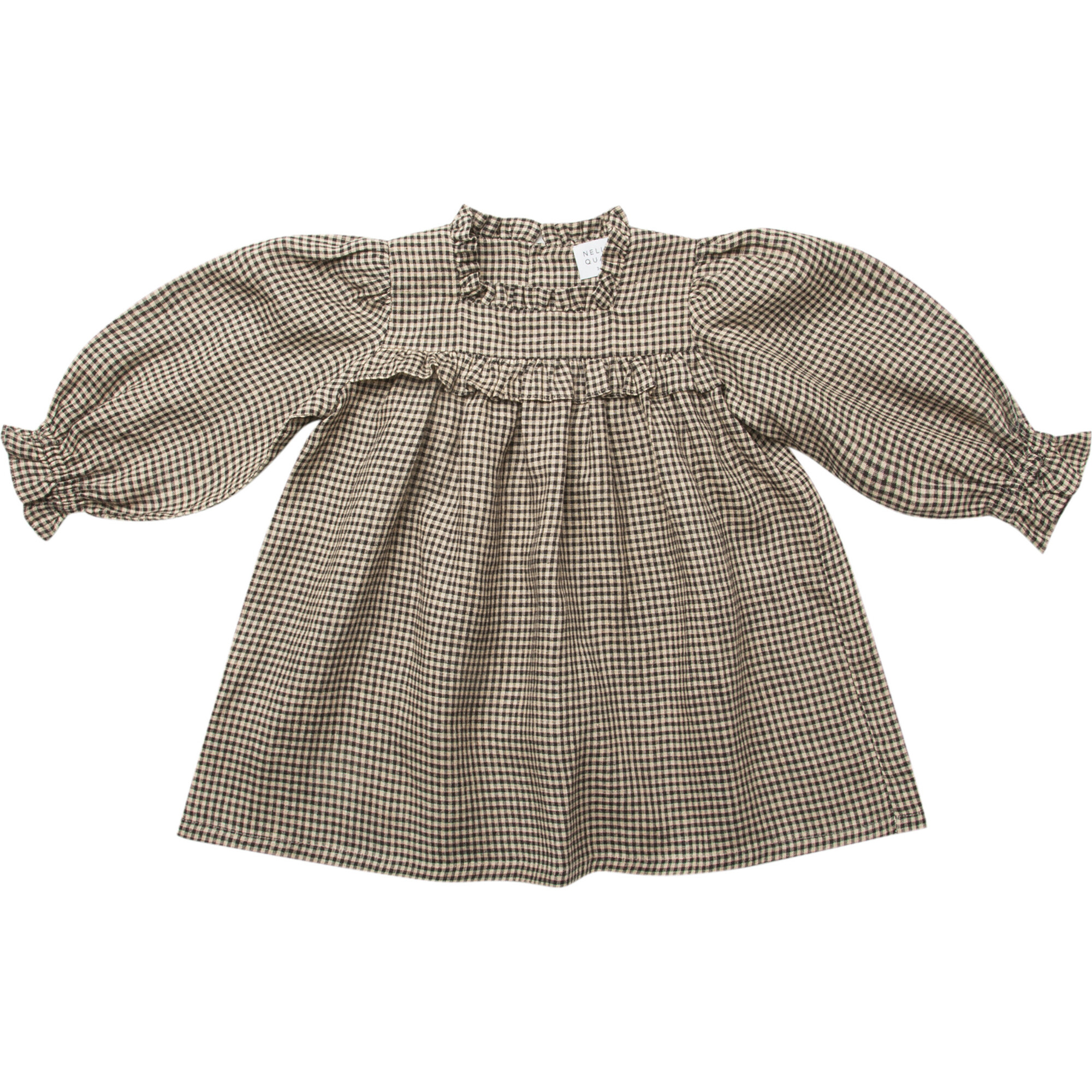 Double Dutch Mini Check Dress, Black & White - Dresses - 1