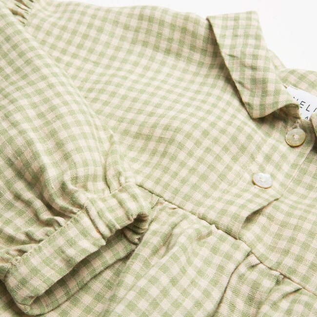 Duck, Duck, Goose Mini Check Blouse, Pistachio - Blouses - 3