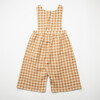 Jumping Jack Check Jumpsuit, Caramel & Oat - Rompers - 6