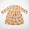 Hopscotch Check Raglan Sleeve Dress, Caramel & Oat - Dresses - 4