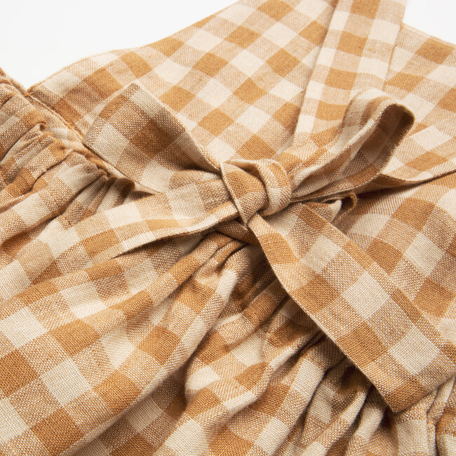 Conkers Check Pinafore, Caramel & Oat - Dresses - 3