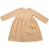 Hopscotch Check Raglan Sleeve Dress, Caramel & Oat - Dresses - 1 - thumbnail