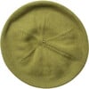 Tag Ribbed Edge Knit Beret, Olive - Hats - 1 - thumbnail