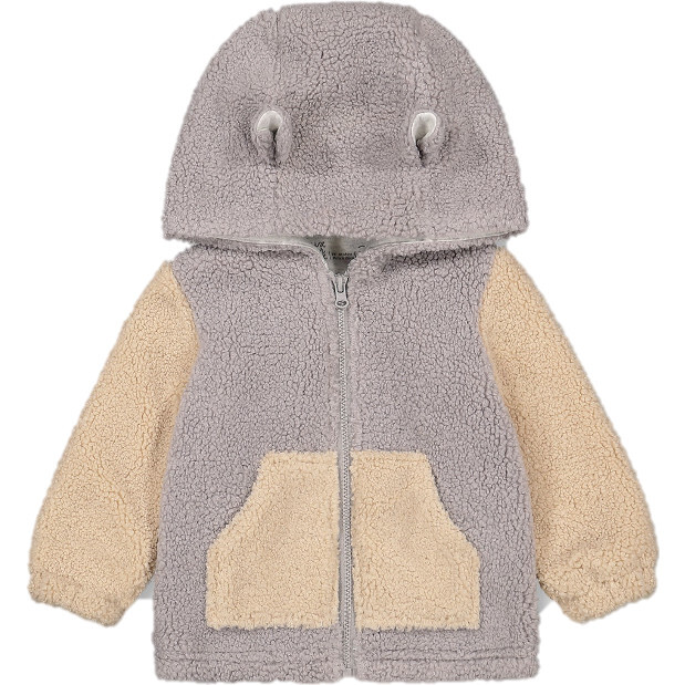 Sherpa Hooded Jacket, Rustic Blue & Sand - Jackets - 1