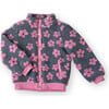 Flower Power Fleece Jacket, Pink - Jackets - 1 - thumbnail