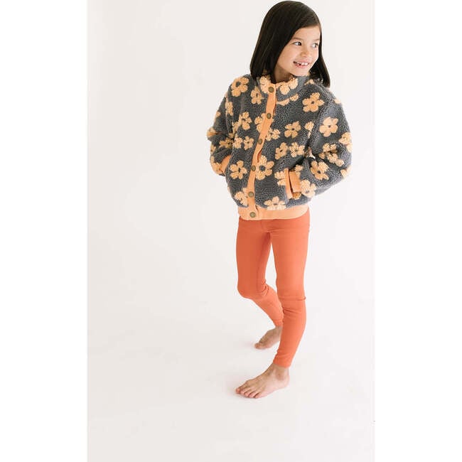 Flower Power Fleece Jacket, Melon - Jackets - 4