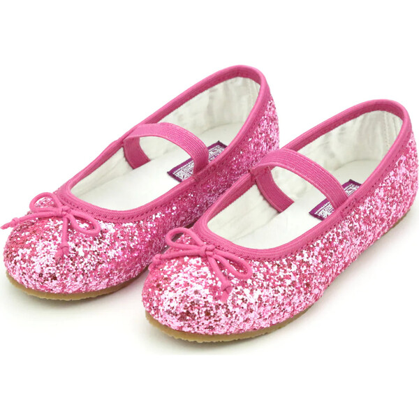 Victoria Sparkle Glitter Flat, Fuchsia - L'Amour Shoes | Maisonette