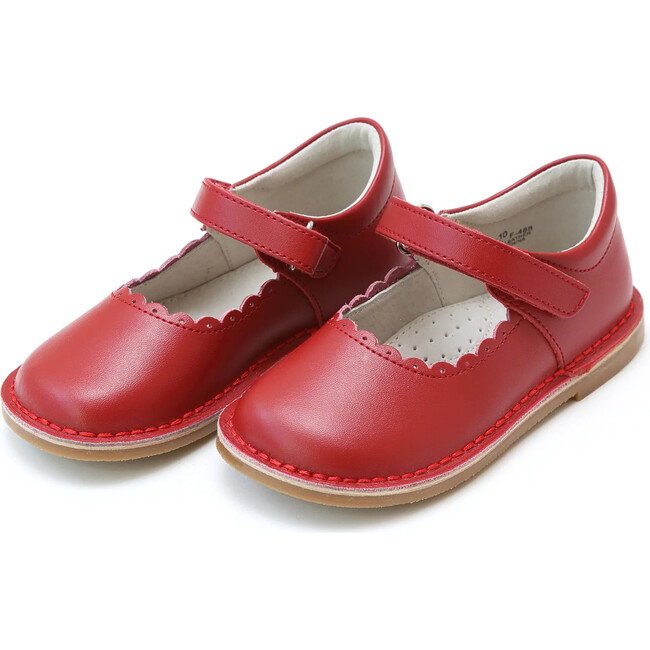 Caitlin Scalloped Mary Jane, Red