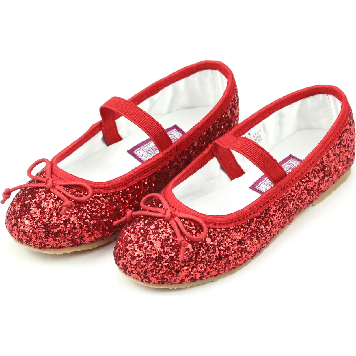 Victoria Sparkle Glitter Flat, Red - Flats - 1