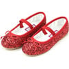 Victoria Sparkle Glitter Flat, Red - Flats - 1 - thumbnail