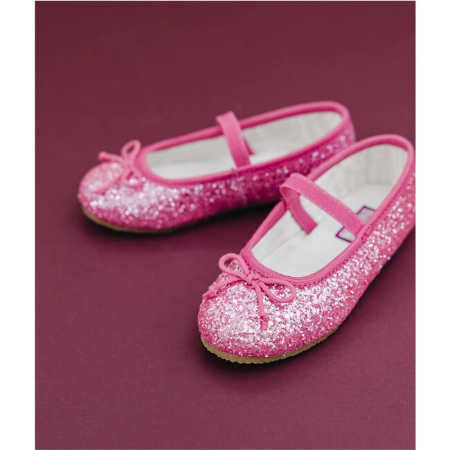 Victoria Sparkle Glitter Flat, Fuchsia - Flats - 2