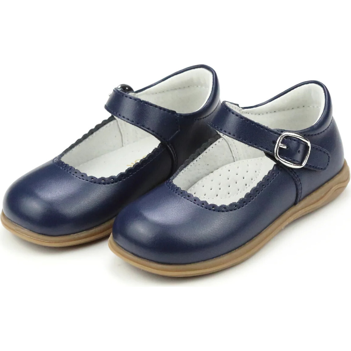 Chloe Classic Scalloped Leather Mary Jane, Navy - Mary Janes - 1