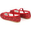 Victoria Sparkle Glitter Flat, Red - Flats - 2