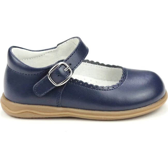 Chloe Classic Scalloped Leather Mary Jane, Navy - Mary Janes - 3