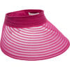 Women's Trixie Horsehair Roll-Up Velcro Closure Visor, Fushia - Hats - 1 - thumbnail