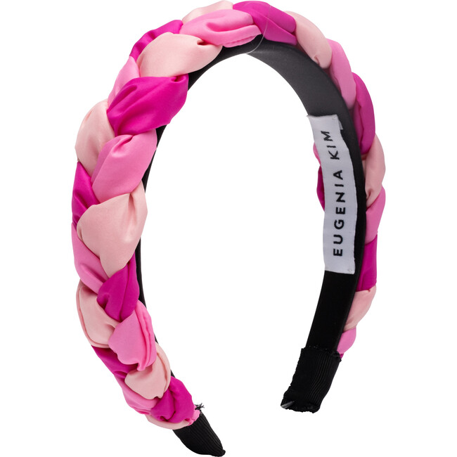 Women's Stella Tricolor Nylon Braided Headband, Pink