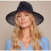 Women's Emmanuelle Horsehair Wide-Brim Fedora, Navy - Hats - 2