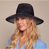 Women's Emmanuelle Horsehair Wide-Brim Fedora, Navy - Hats - 3