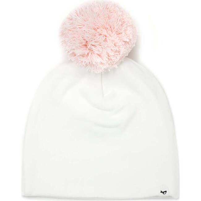 Pale Pink Pom Hat, Cream