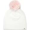 Pale Pink Pom Hat, Cream - Hats - 1 - thumbnail