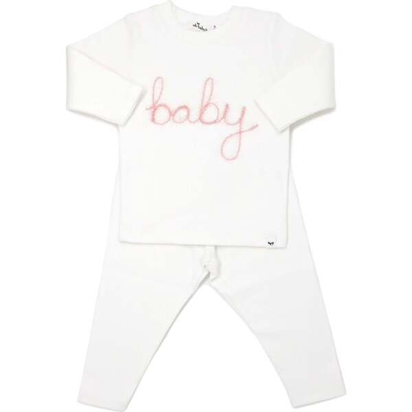 Baby Joy Embroidered Short Sleeve Bubble- Pink main image 1