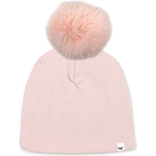 Pale Pink Fur Pom Hat, Pale Pink