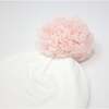 Pale Pink Pom Hat, Cream - Hats - 2